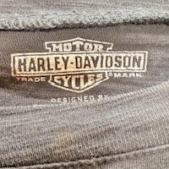 Harley-Davidson Skull Graphic Tee Black Distressed Biker Shirt Size Women's XL - Picture 5 of 13